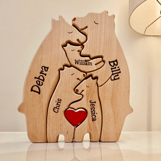 Wood Bear Family | Personaliseerbaar, persoonlijk en orgineel