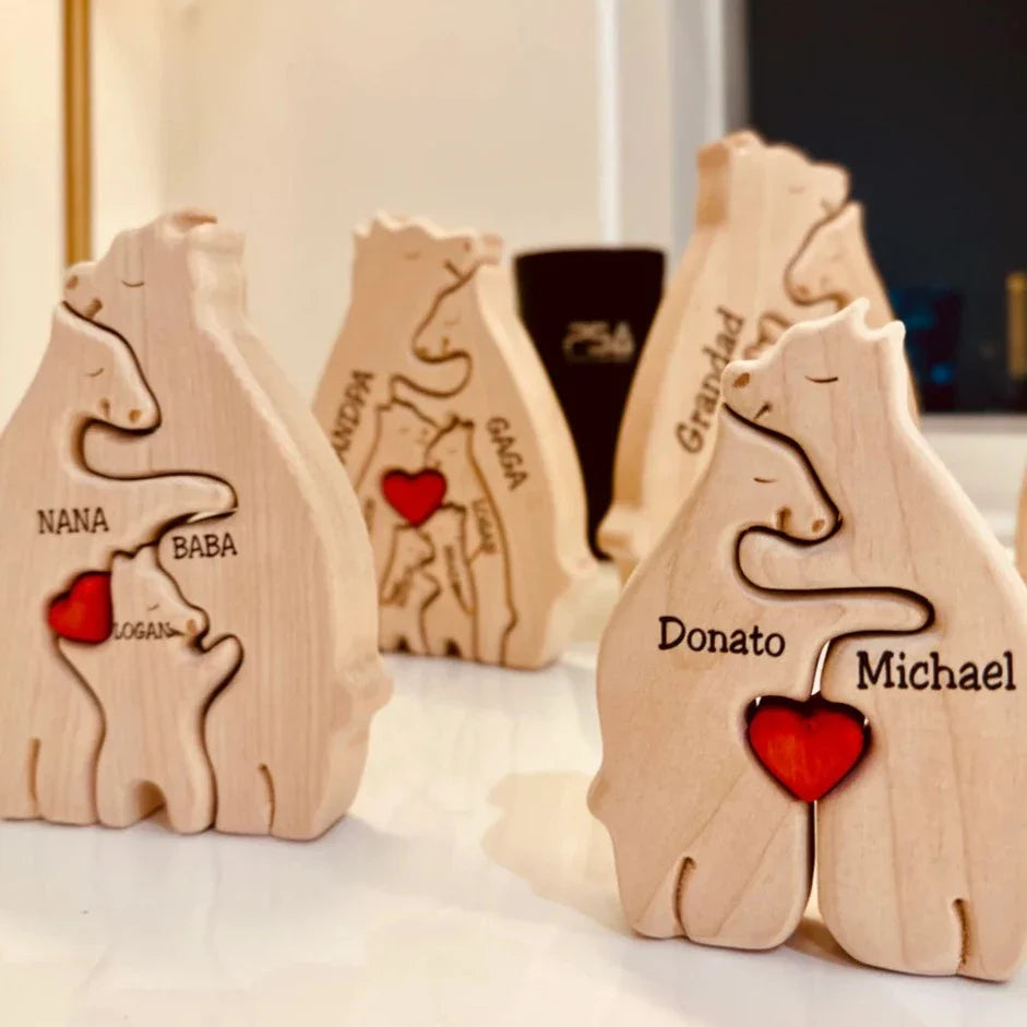 Wood Bear Family | Personaliseerbaar, persoonlijk en orgineel