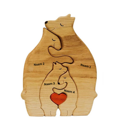 Wood Bear Family | Personaliseerbaar, persoonlijk en orgineel