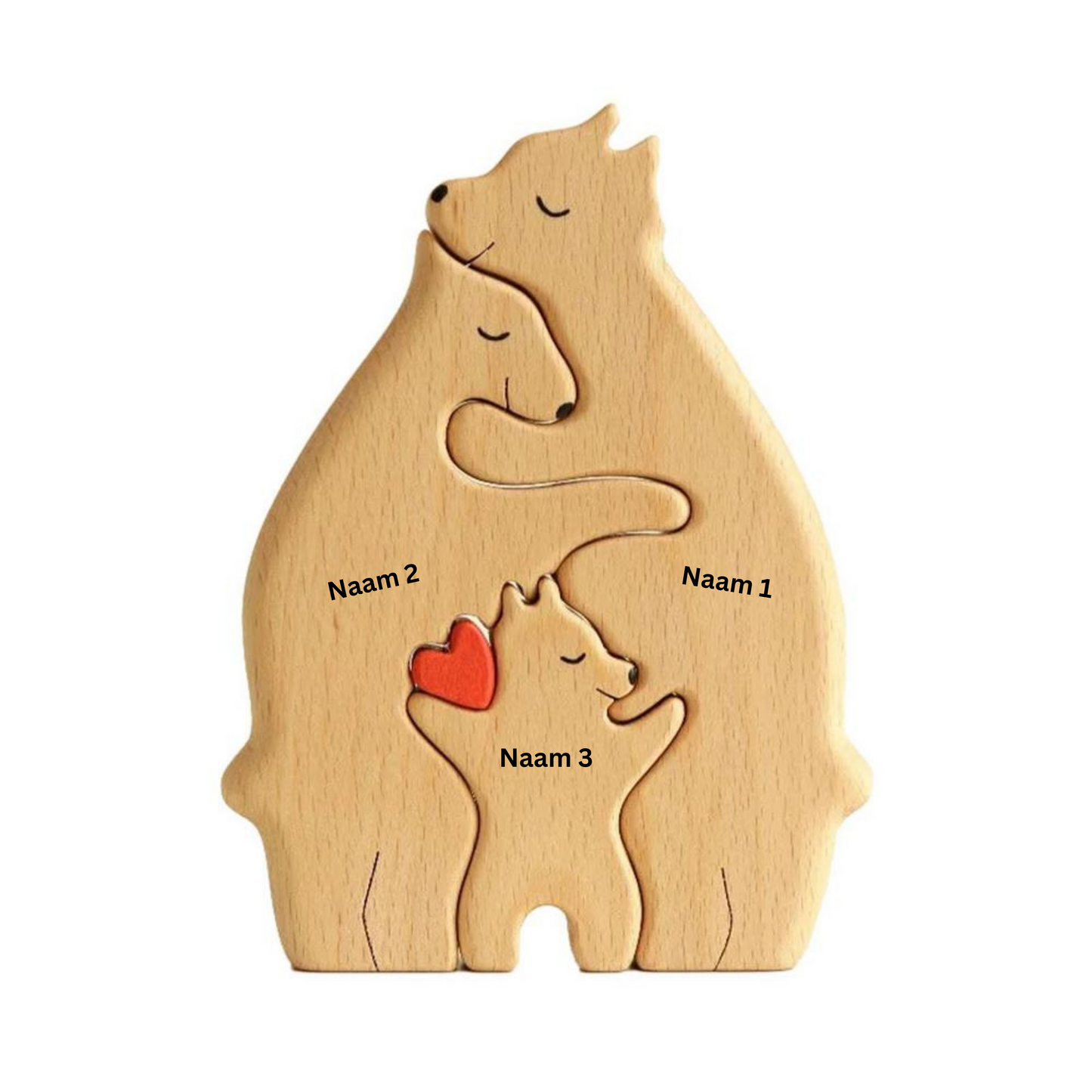 Wood Bear Family | Personaliseerbaar, persoonlijk en orgineel